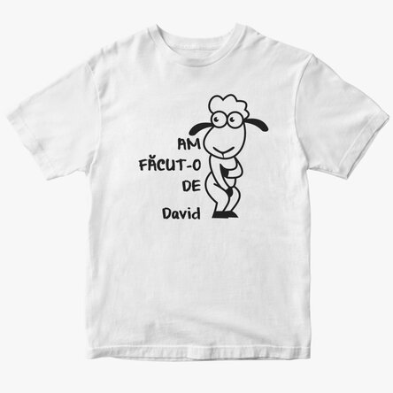 Custom cotton T-shirt with text - I did it like a sheep