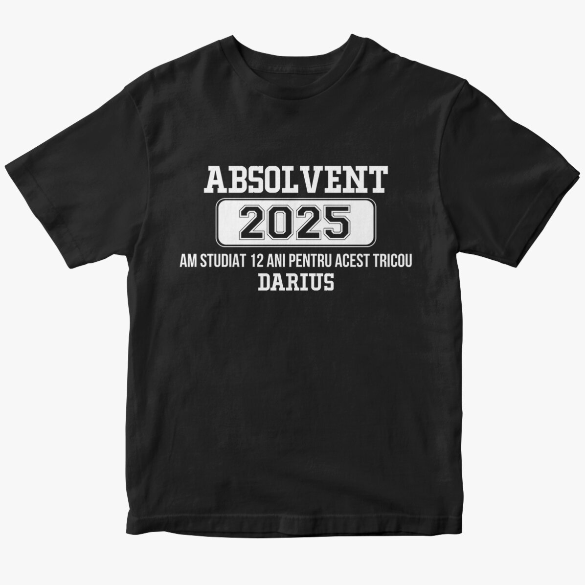 Custom cotton T-shirt with text - I studied for 12 years