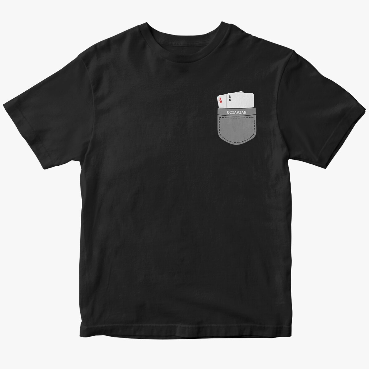 Custom cotton T-shirt with text - Aces up your sleeve
