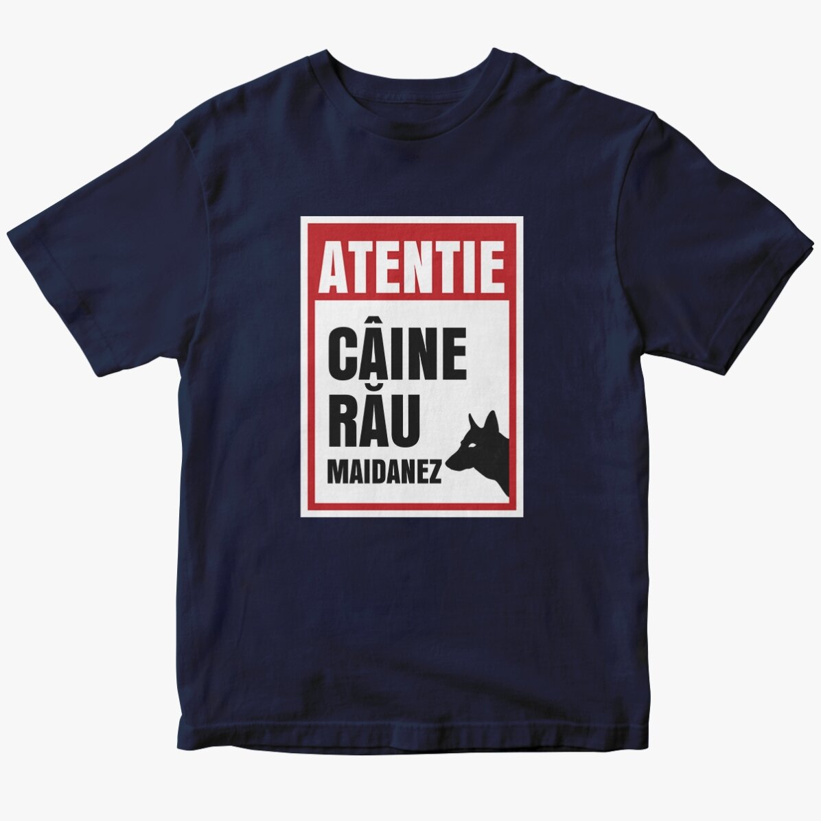 Custom cotton T-shirt with text - Beware, vicious dog!