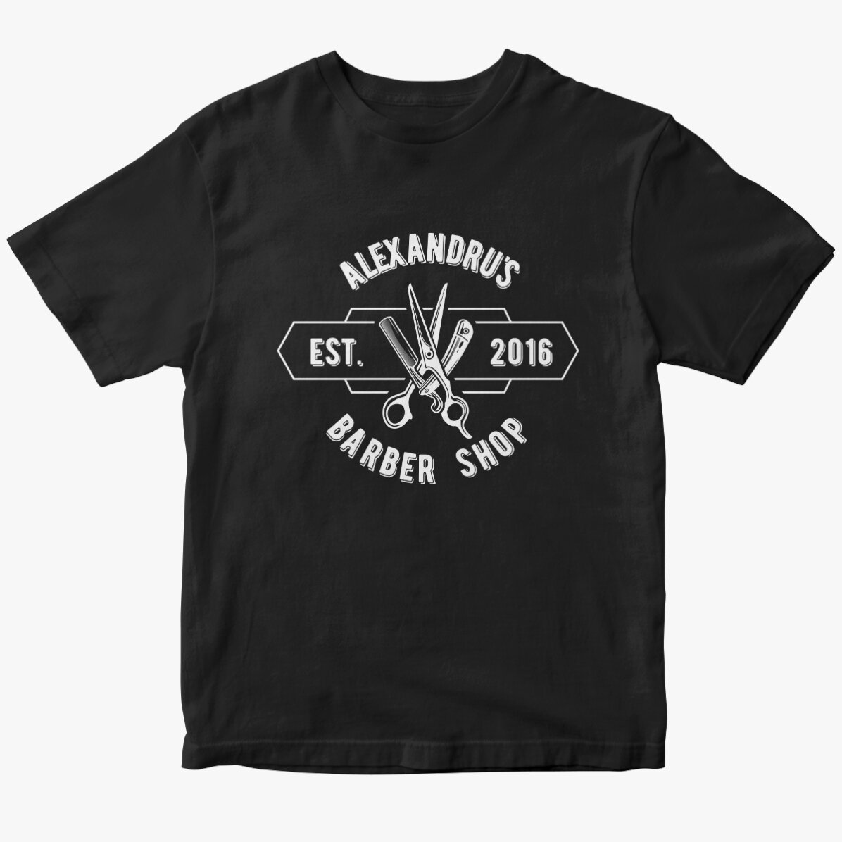 Custom cotton T-shirt with text - Barber Shop