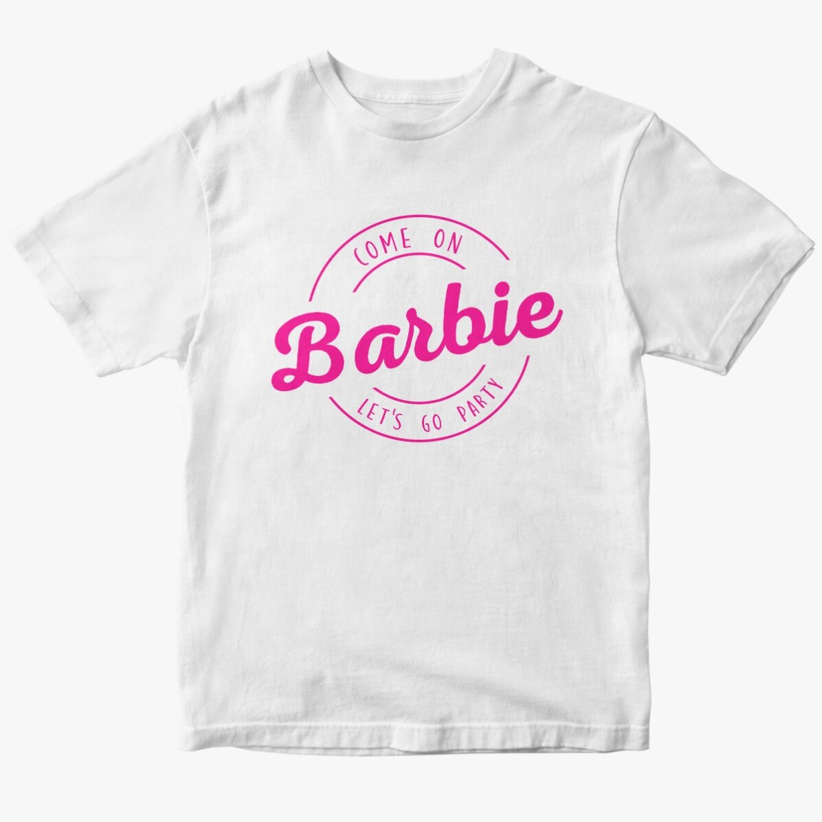 Customised cotton T-shirt with text - Barbie
