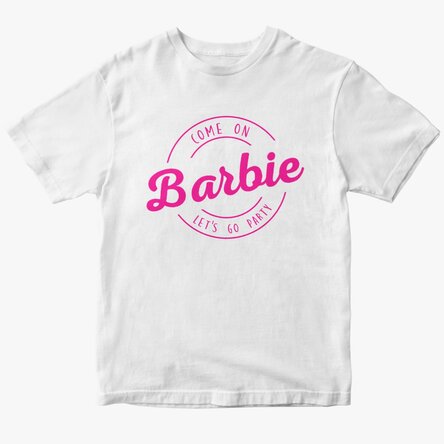 Customised cotton T-shirt with text - Barbie