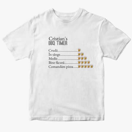 Custom cotton T-shirt with text - BBQ Timer