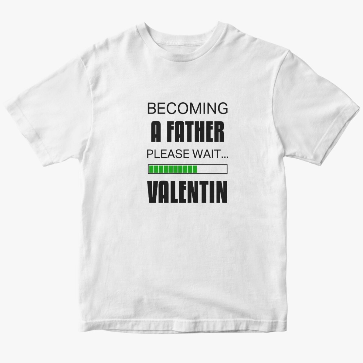 Custom cotton T-shirt with text - Becoming a father