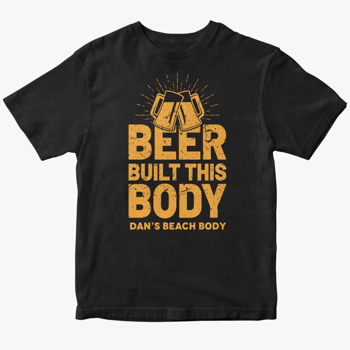 Custom cotton T-shirt with text - Beer Built This Body