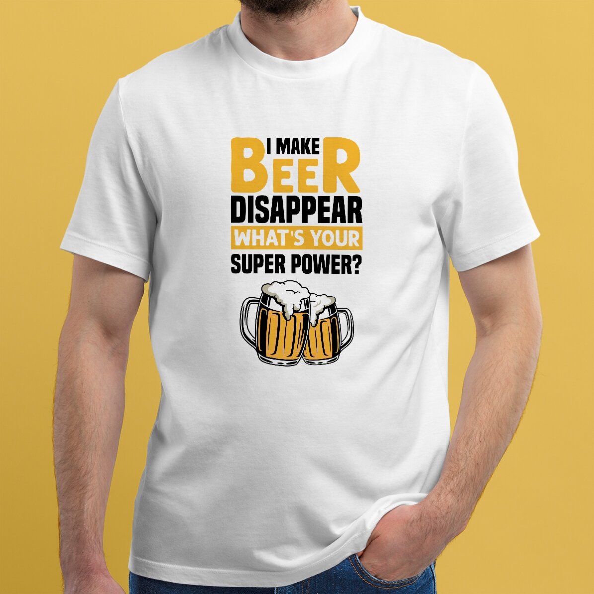 Tricou din bumbac personalizat cu text - Beer