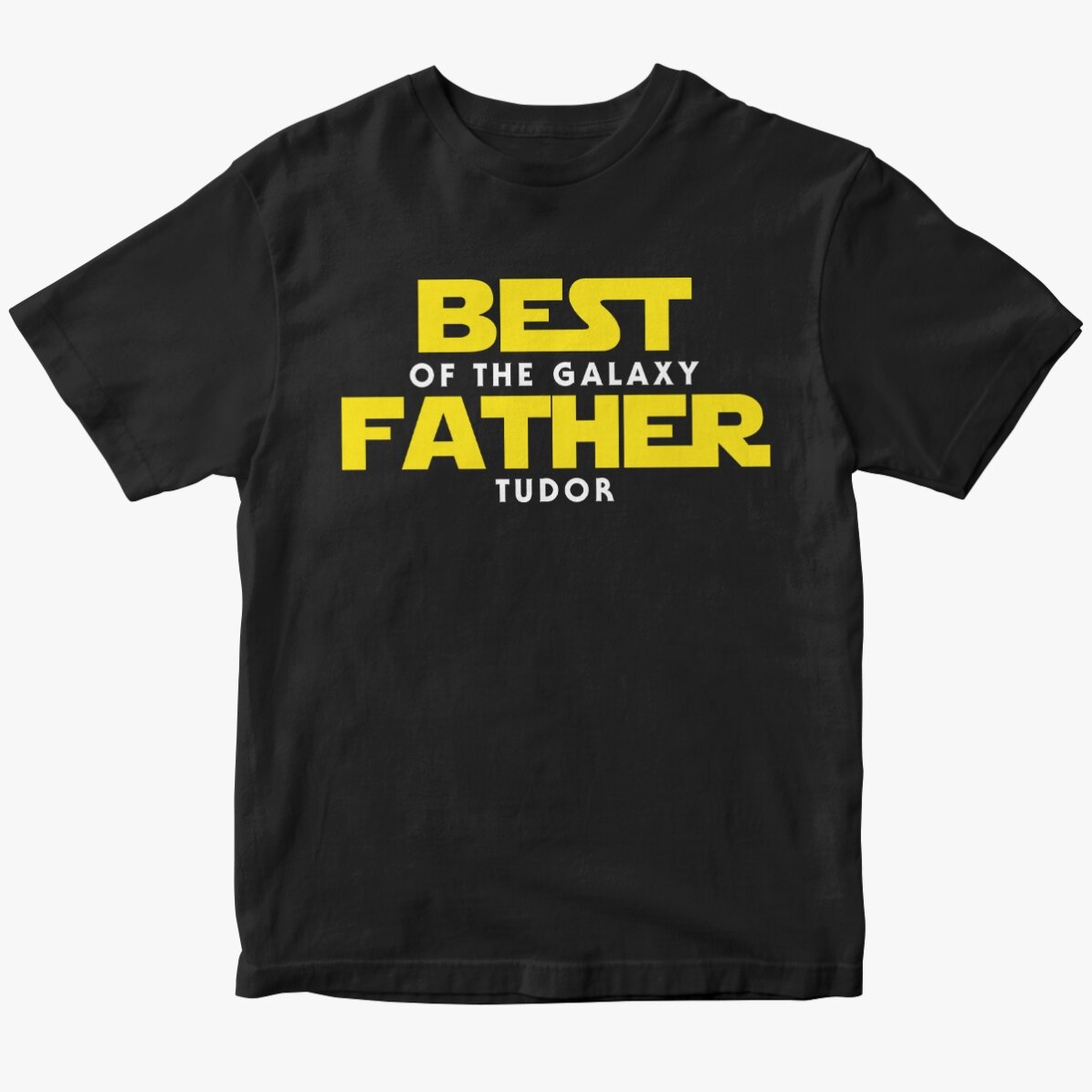 Custom cotton T-shirt with text - Best father of the galaxy