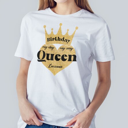 Tricou din bumbac personalizat cu text - Birthday Queen