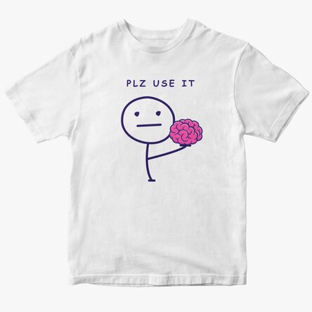 Custom cotton T-shirt with text - Brain