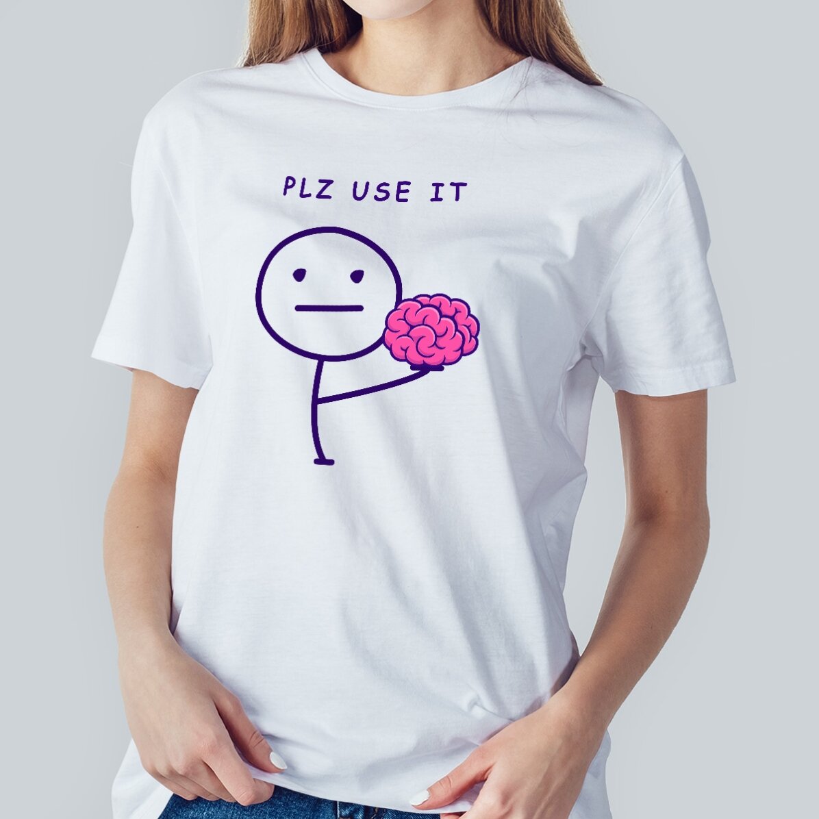 Tricou din bumbac personalizat cu text - Brain