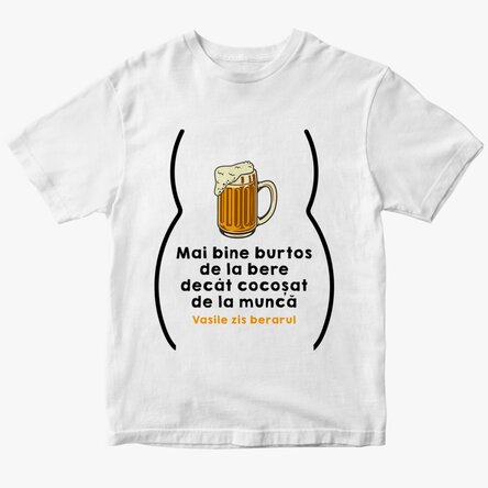 Customised cotton T-shirt with text - Beer belly