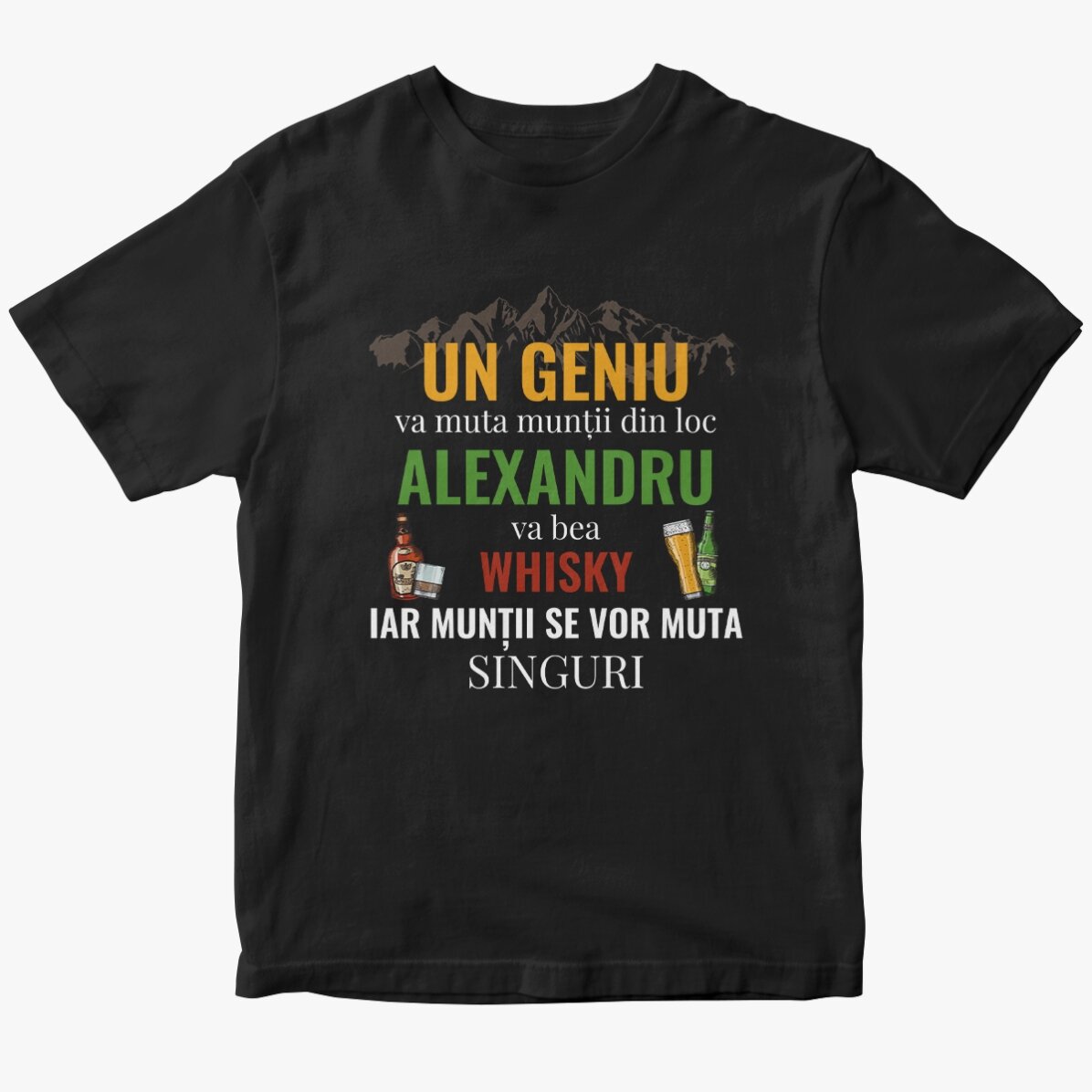 Custom cotton T-shirt with text - Move mountains