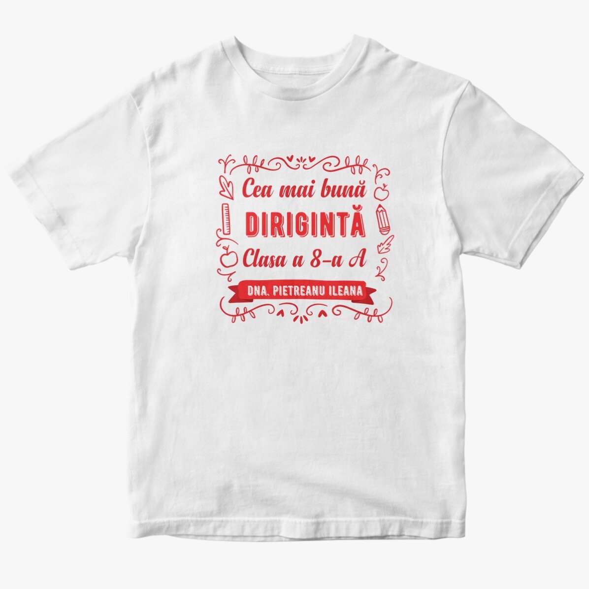 Personalised cotton T-shirt with text - Best teacher