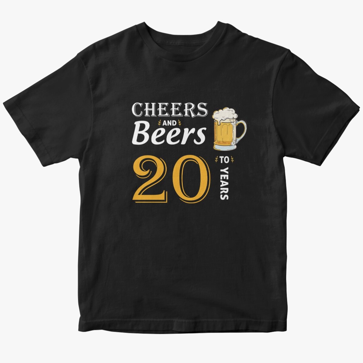 Custom cotton T-shirt with text - Cheers and Beers