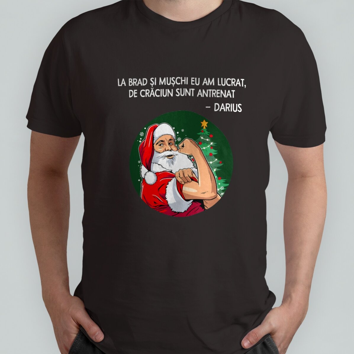Tricou din bumbac personalizat cu text - Christmas power