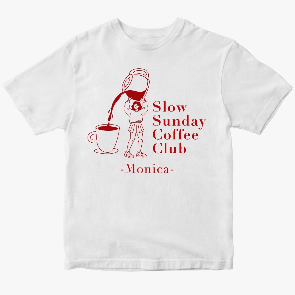Personalised cotton T-shirt with text – Coffee