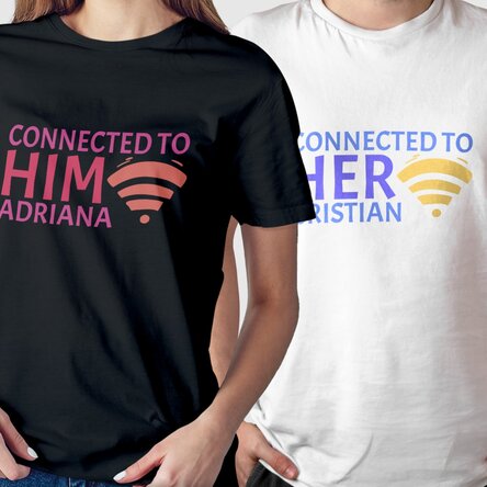 Tricou din bumbac personalizat cu text - Connected to