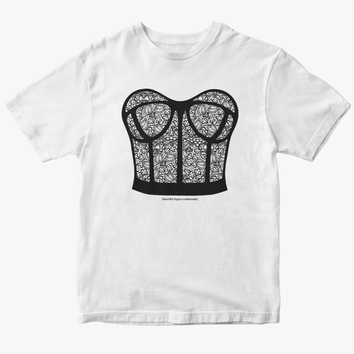 Custom cotton T-shirt with text - Corset