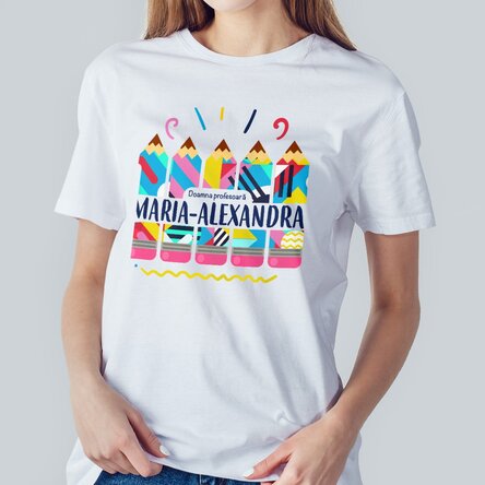 Tricou din bumbac personalizat cu text - Creioanele Profesorului