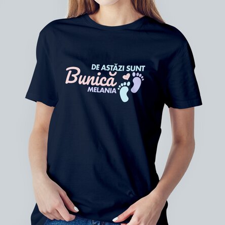 Tricou din bumbac personalizat cu text - De astăzi sunt bunică