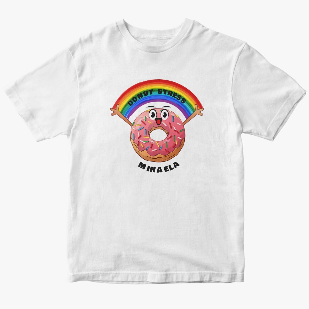 Custom cotton T-shirt with text - Donut stress