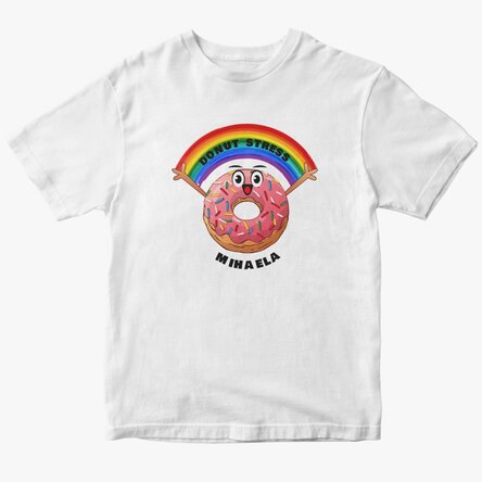 Custom cotton T-shirt with text - Donut stress