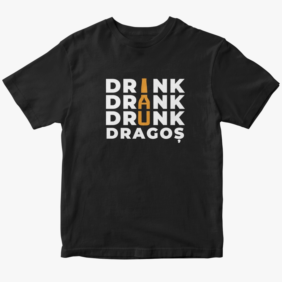 Custom cotton T-shirt with text - Drink, drank, drunk
