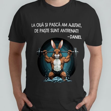 Tricou din bumbac personalizat cu text - Bunny power