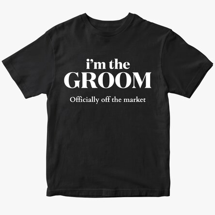 Personalised cotton T-shirt with text – The groom’s team