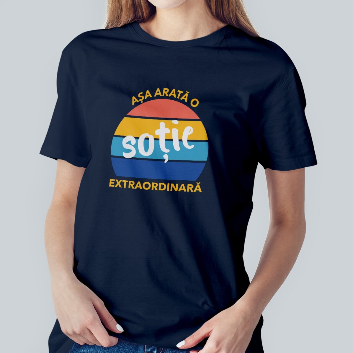 Tricou din bumbac personalizat cu text - Extraordinar