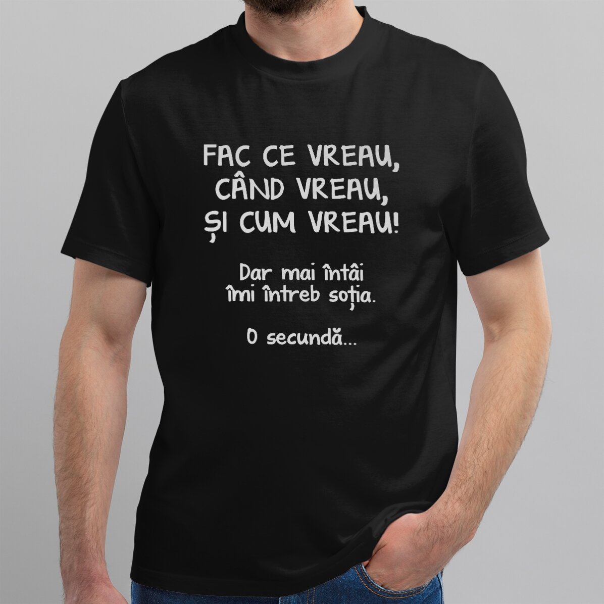 Tricou din bumbac personalizat cu text - Fac ce vreau