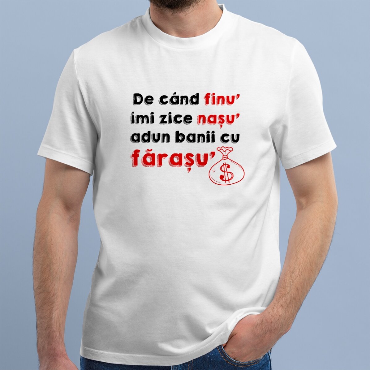 Tricou din bumbac  personalizat cu text - Fărașu