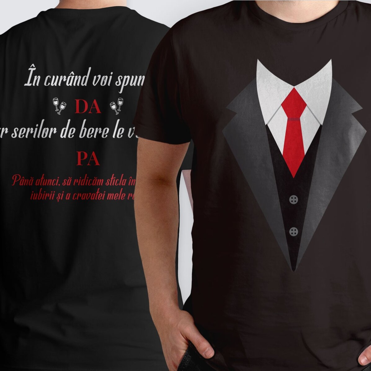 Tricou din bumbac personalizat cu text față-verso - Ginere