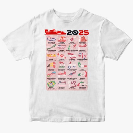 Tricou din bumbac personalizat cu text - Formula 1 2025