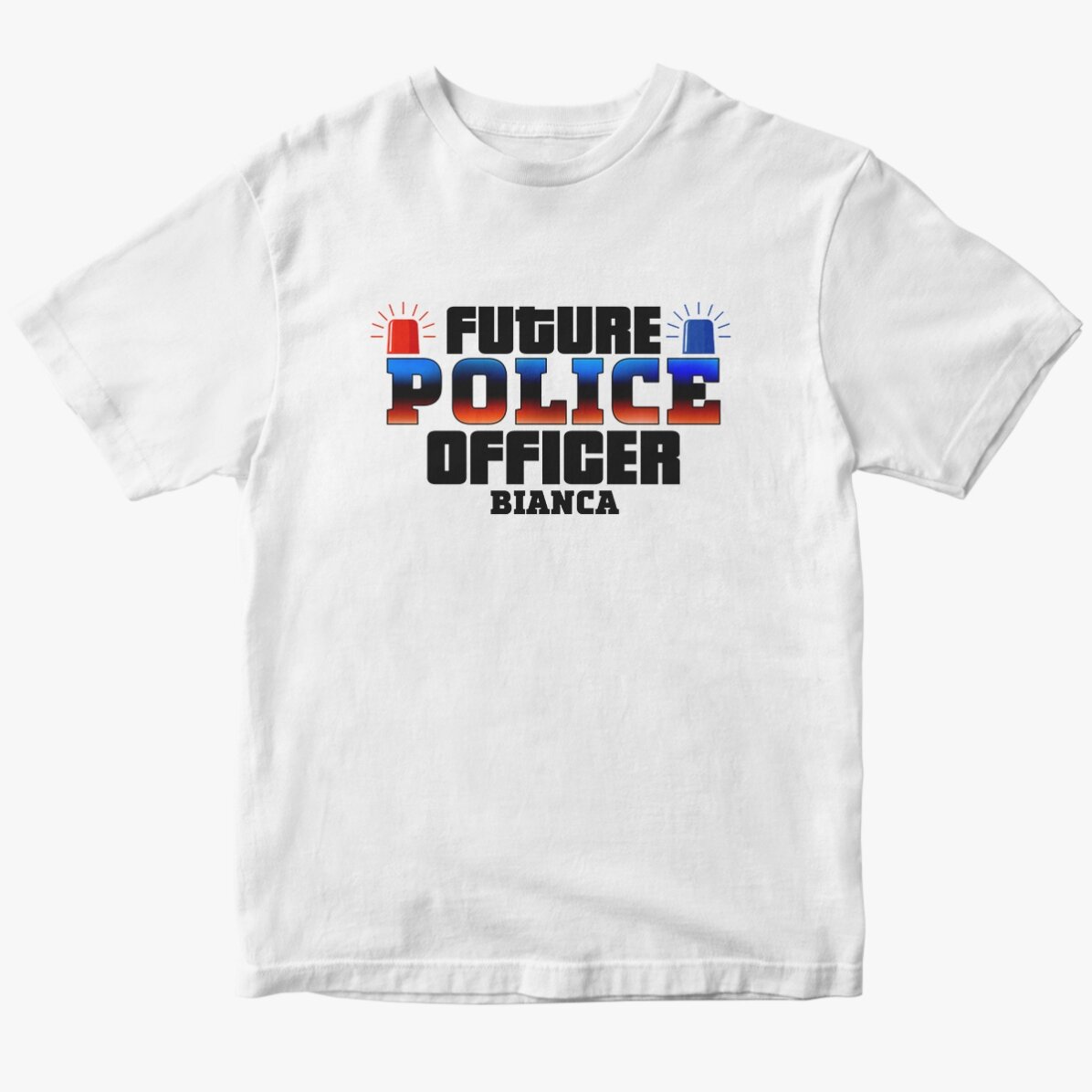 Custom cotton T-shirt with text - Future police officer