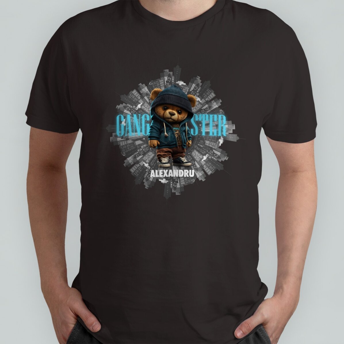 Custom cotton T-shirt with text - Gangster