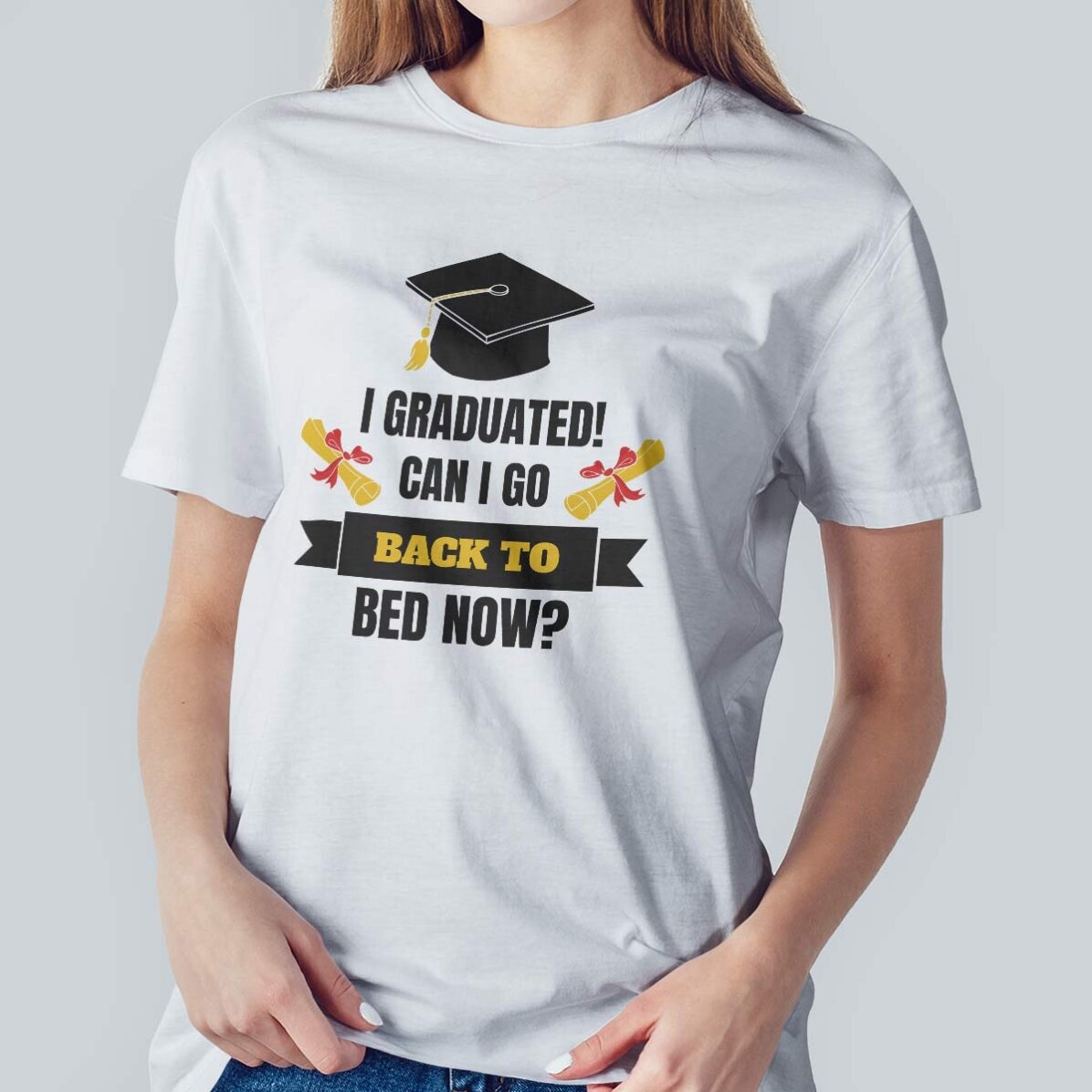 Tricou din bumbac personalizat cu text - I GRADUATED...finally