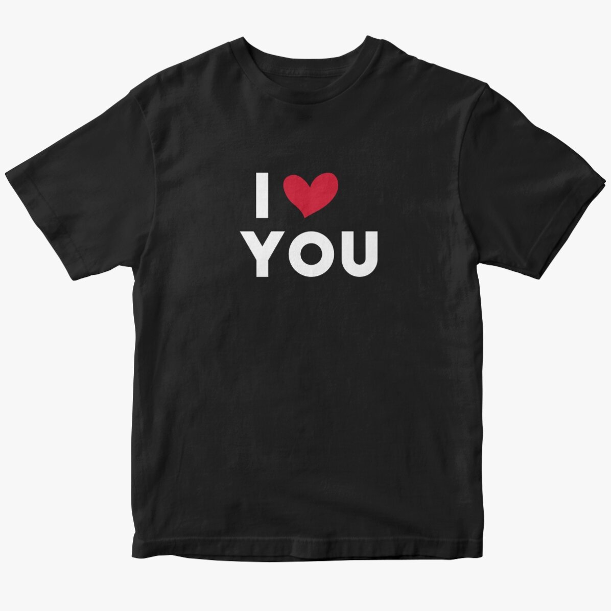 Custom cotton T-shirt with text - I love...