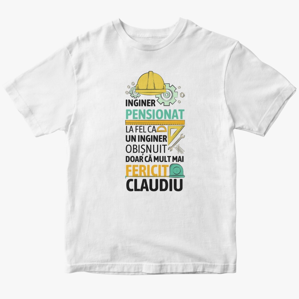 Custom cotton T-shirt with text - Retired engineer
