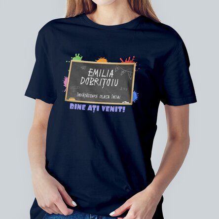 Tricou din bumbac personalizat cu text - Învățătoare 