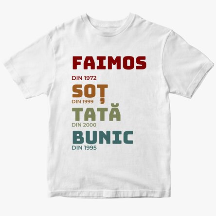 Personalised cotton T-shirt with text - Grandfather