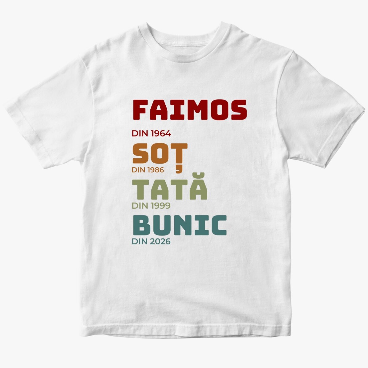 Personalised cotton T-shirt with text - Grandfather