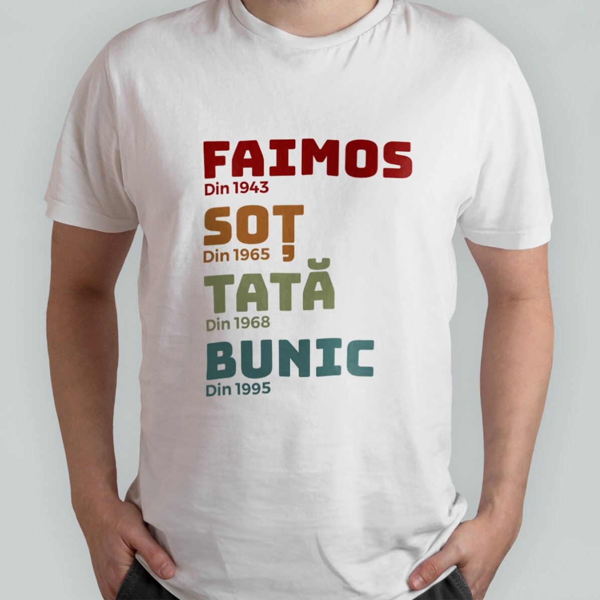 Personalised cotton T-shirt with text - Grandfather