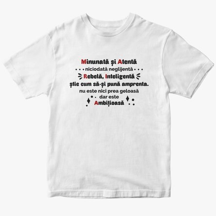 Custom cotton T-shirt with text - M.A.R.I.A.