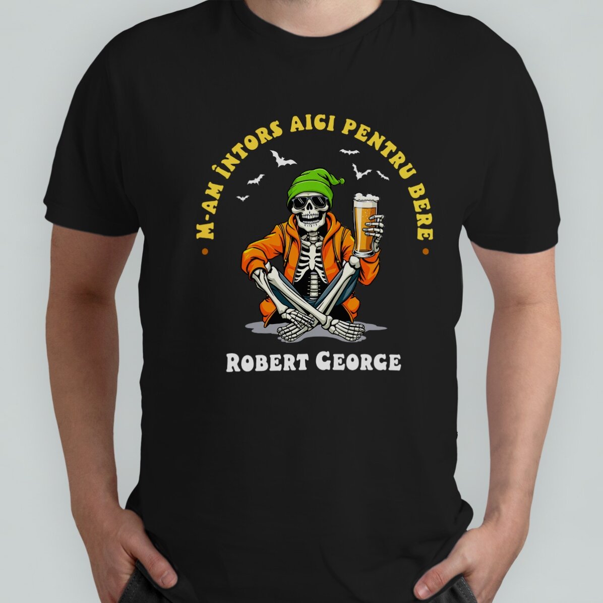 Tricou din bumbac personalizat cu text - M-am întors pentru bere