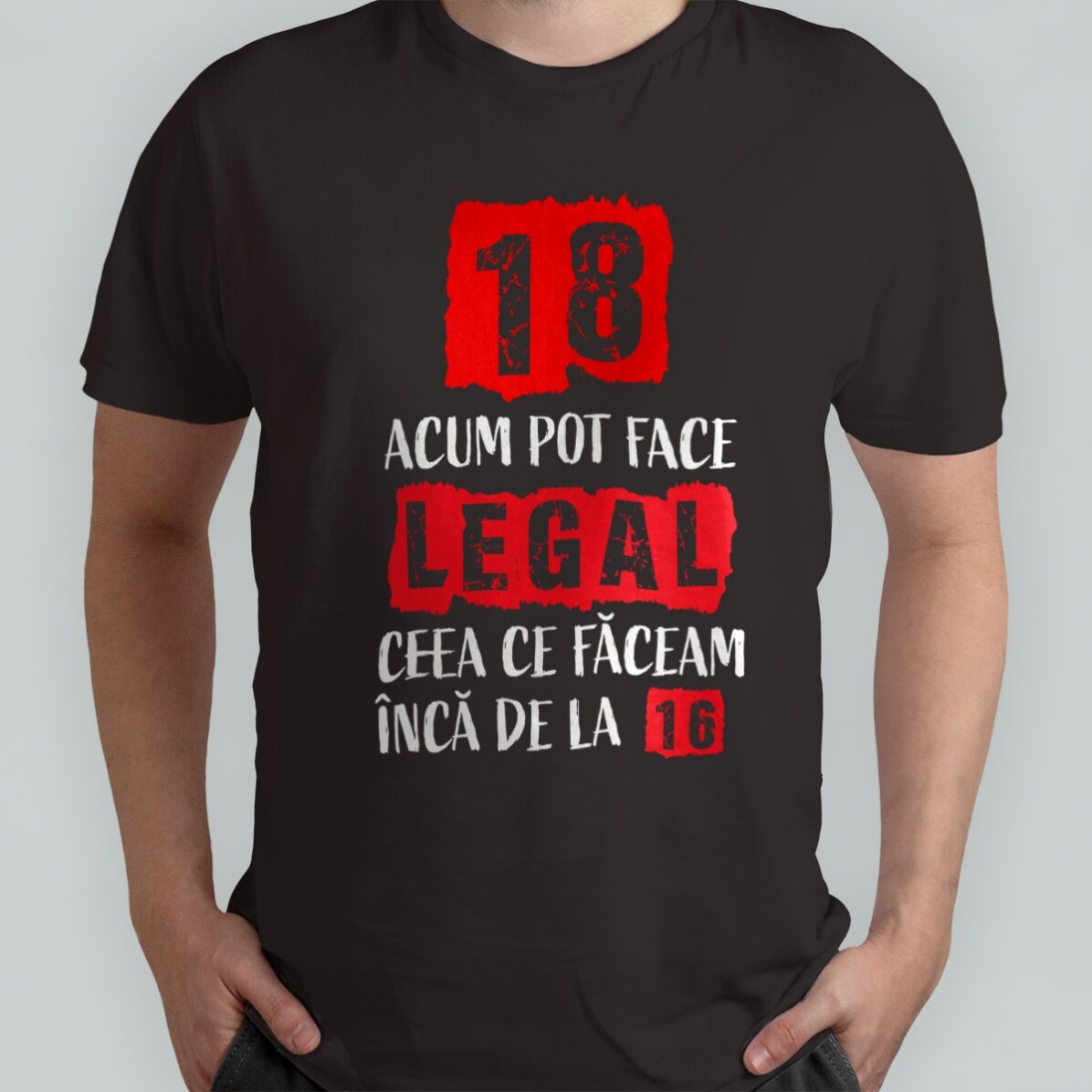 Tricou din bumbac personalizat cu text - Majorat