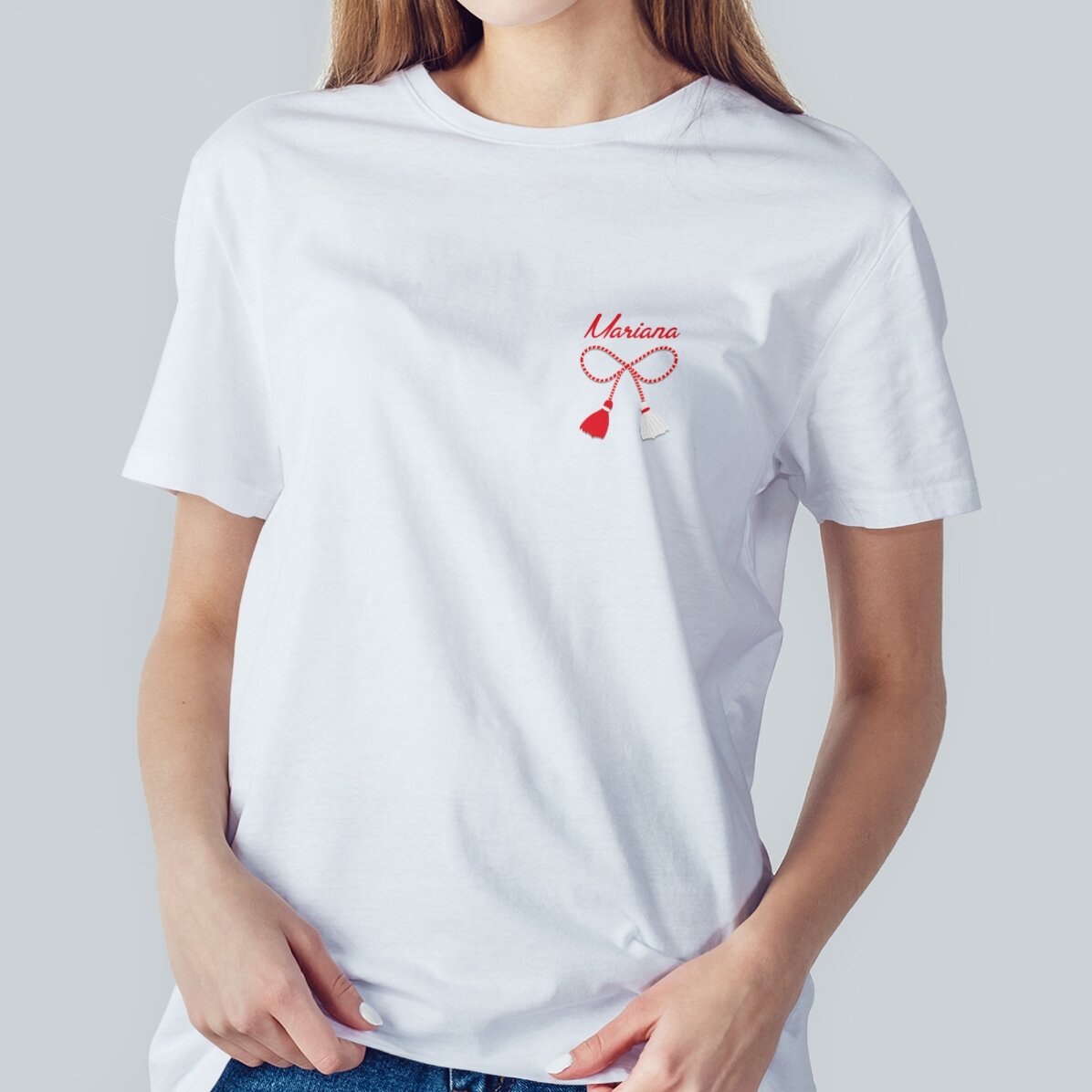 Tricou din bumbac personalizat cu text - Mărțișor