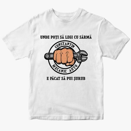 Custom cotton T-shirt with text - Mechanic