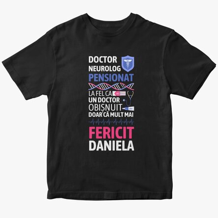 Custom cotton T-shirt with text - Retired Doctor